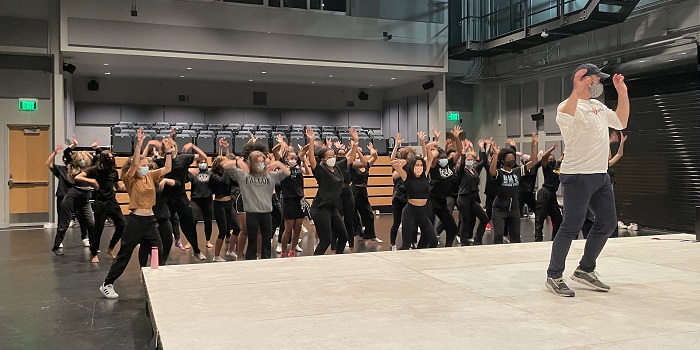 Teaching Artists at HSPVA teaching Dance for Non-Dancers Workshop