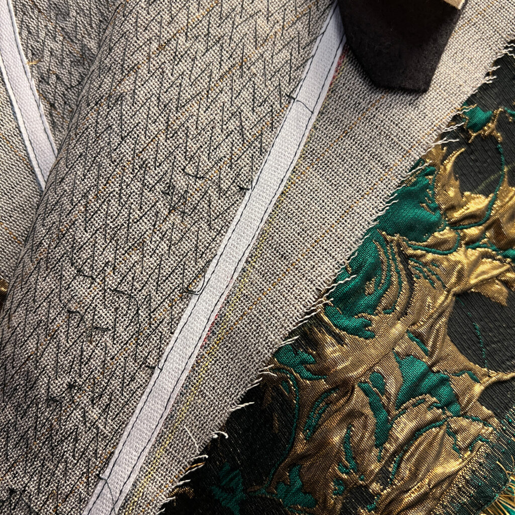 Photo of fabric of Ghost of Christmas Present's costume