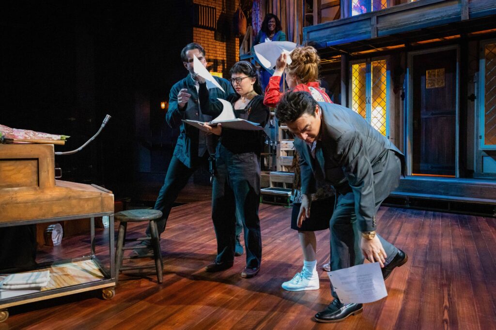 The cast of Alley Theatre’s production of Noises Off. Photo by Lynn Lane.