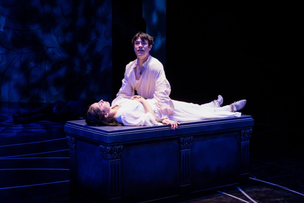 Melissa Molano and Rob B. Kellogg in Alley Theatre’s production of Romeo and Juliet.